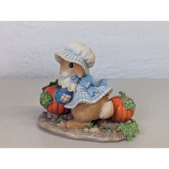 My Blushing Bunnies Love Grows a Bounty of Blessings Enesco Rabbit Figurine Fall - Picture 4 of 7